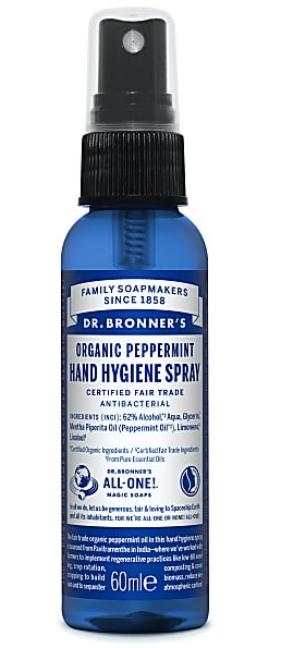 Dr Bronners Peppermint Organic Hand Hygiene Spray 60ml